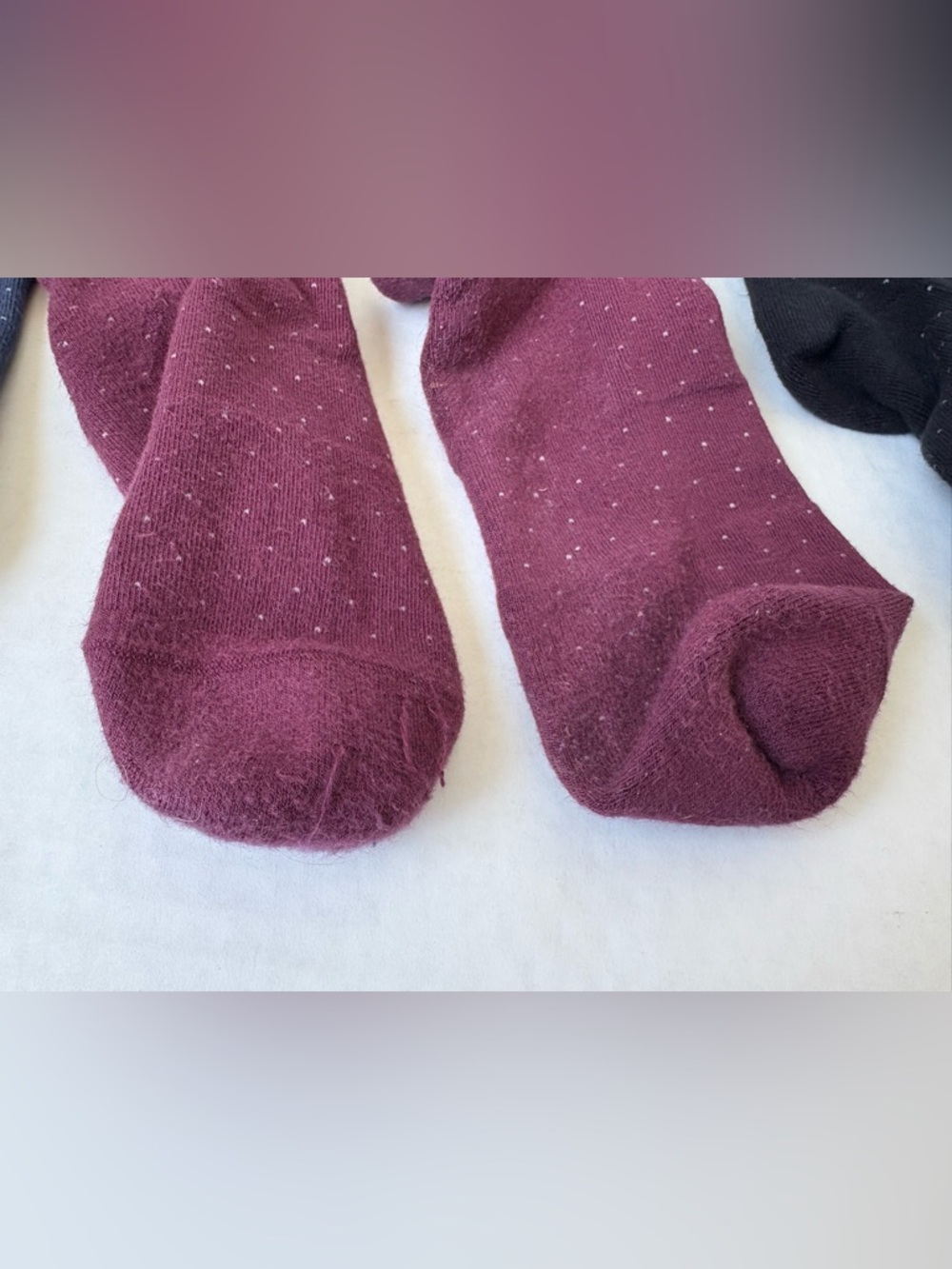 Bombas Men’s Dress Socks L Black Blue Burgundy Over the Calf Dot Knee High - Picture 7 of 8